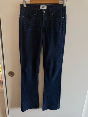 PAIGE Navy Blue Straight Leg Women's Jeans